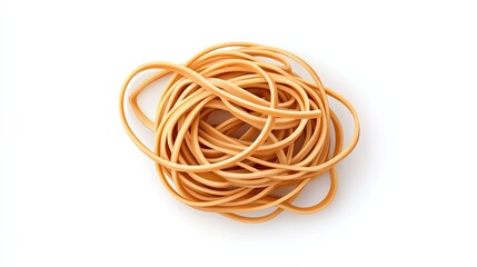 A Tangled Pile Of Light Brown Rubber Bands