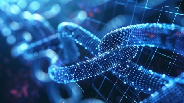 A convergence of various data streams merging together to form a powerful and efficient blockchain network.