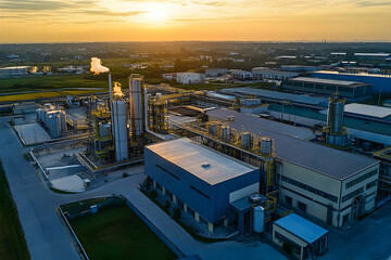 Industrial facility integrated with renewable energy solutions promoting green industry transformation