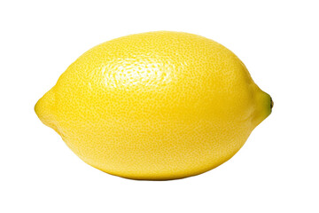 Yellow lemon is sitting on a white background, isolated