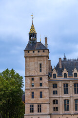 Former royal palace and prison Castle Conciergerie. Conciergerie located on the west of the Cite Island and today it is part of larger complex known as Palais de Justice. Paris, France.