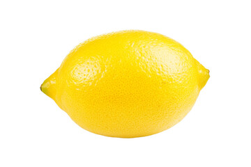 Yellow lemon is sitting on a white background, isolated