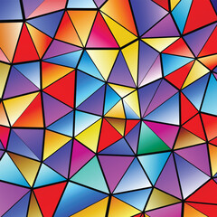 Fototapeta premium Polygonal rainbow mosaic background. Abstract low poly vector illustration. Triangular pattern in halftone style. Template geometric business design with triangle for poster, banner, card, flyer.
