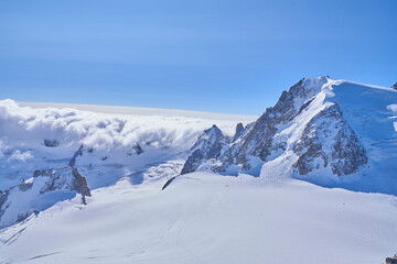 Fototapeta premium view of the alps from aiguille du midi, chamonix, france 