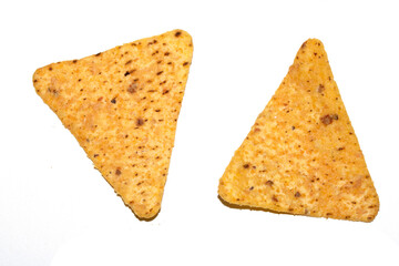 Close Up of Nacho Corn Crisp Chip Triangle Shape Snack