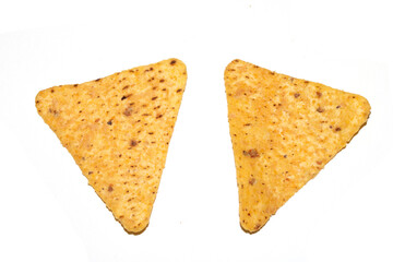 Close Up of Nacho Corn Crisp Chip Triangle Shape Snack