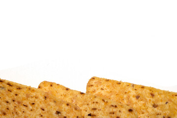 Close Up of Nacho Corn Crisp Chip Triangle Shape Snack