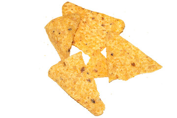 Close Up of Nacho Corn Crisp Chip Triangle Shape Snack