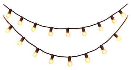 Decorative string lights for outdoor celebrations night photography
