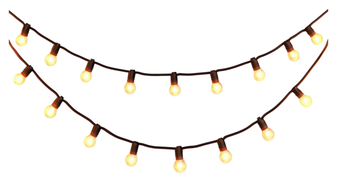 Decorative string lights for outdoor celebrations night photography