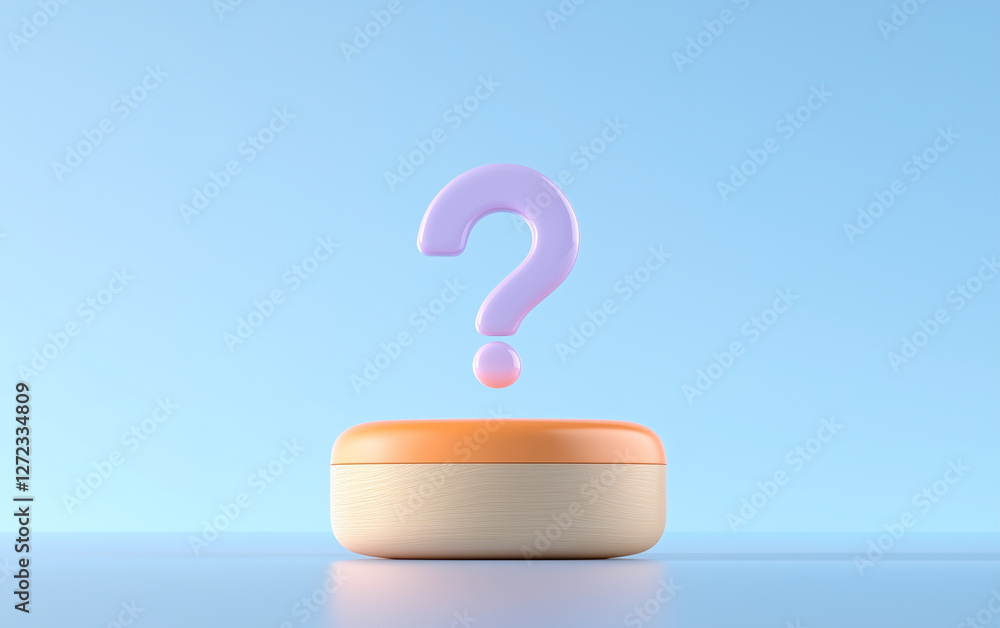 Poster box with question mark in graphic design style. question mark above the box. question mark and box o