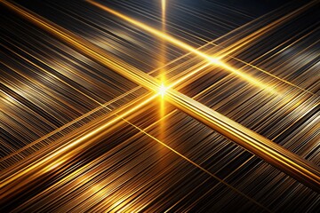 Fototapeta premium Luxurious Black Gold Background: Elegant Metal Texture with Golden Light Streaks - Stock Photo