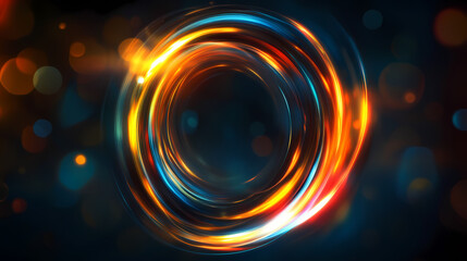 Obraz premium Abstract glowing ring with blurred edges. Ethereal Light Beams. Illustration