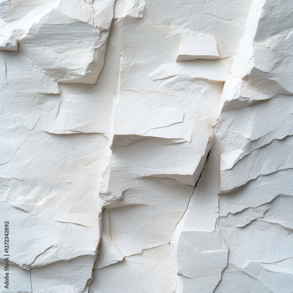 Poster the image is a close up of a white rock wall with many cracks and holes