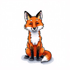 Obraz premium A cute illustration of a Red fox