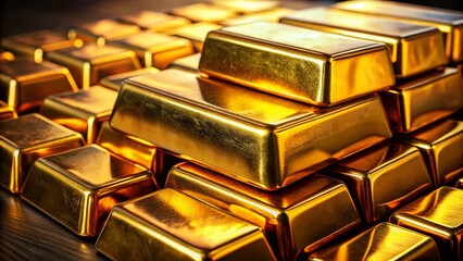 Luxurious Gold Bars: Wealth, Prosperity, and Opulence in Low Light Photography
