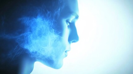 Blue Smoke Enveloping a Face: A Study in Abstract Portraiture