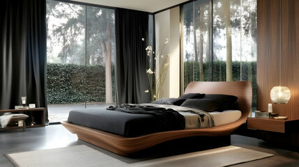 Modern bedroom design blending functionality and contemporary aesthetics