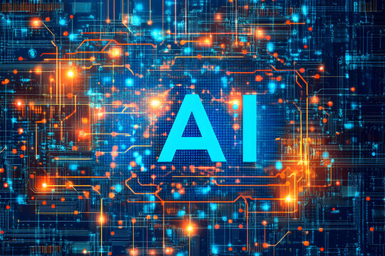 Abstract Depiction of Artificial Intelligence, Complex Network of Data, Neural Connections, and Futuristic Technology Integration - Powered by Adobe