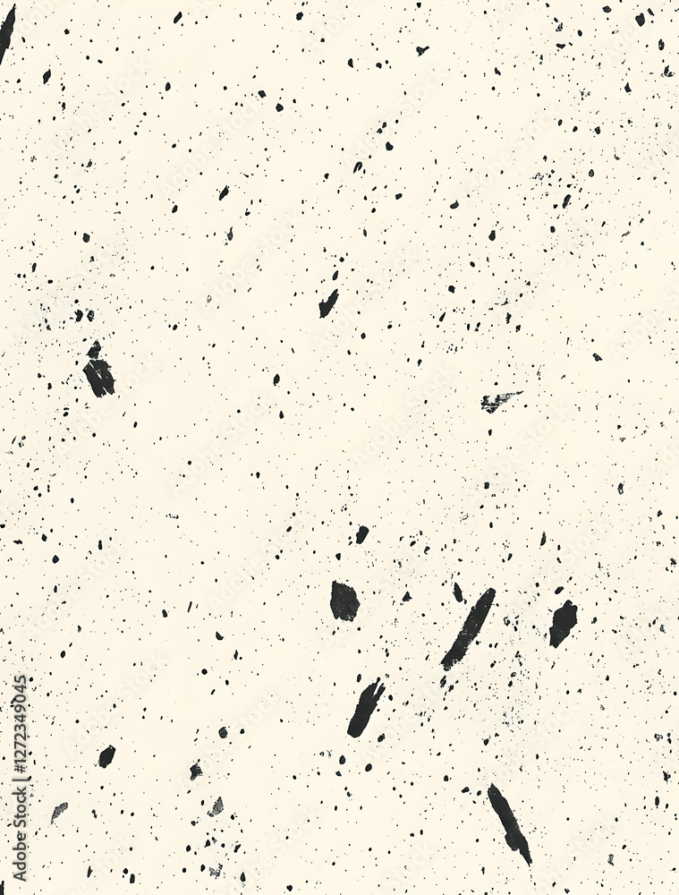 Poster abstract splattered ink texture background on pale off-white, perfect for adding a touch of grunge o