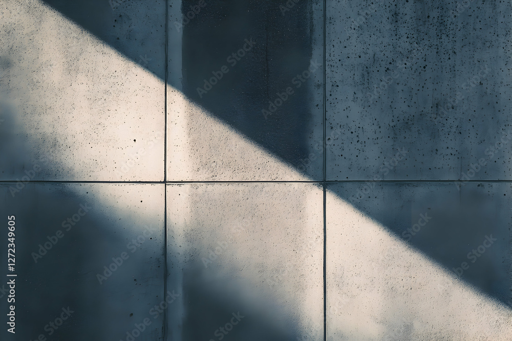 Poster an evocative interplay of chiaroscuro across a textured concrete facade, creating a mesmerizing arch