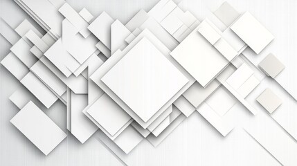Abstract geometric shapes in shades of white and gray create a modern, minimalist design.