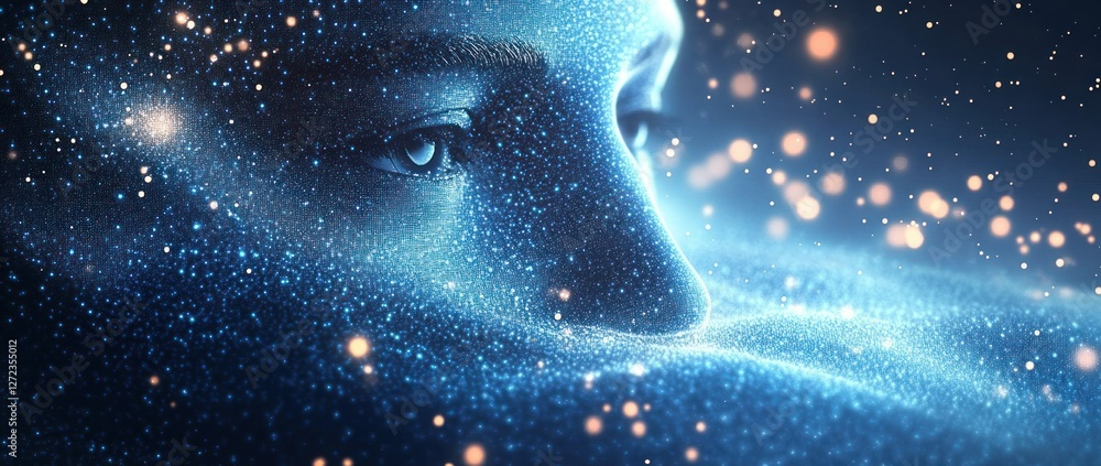 Poster artificial intelligence networked future technology abstract digital innovation cyber space learning