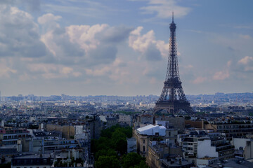 Obraz premium paris, eiffel, tower, france, eiffel tower, city, architecture, europe, travel, sky, monument, landmark, view, french, tourism, tour, famous, symbol, urban, attraction, building, capital, cityscape, s