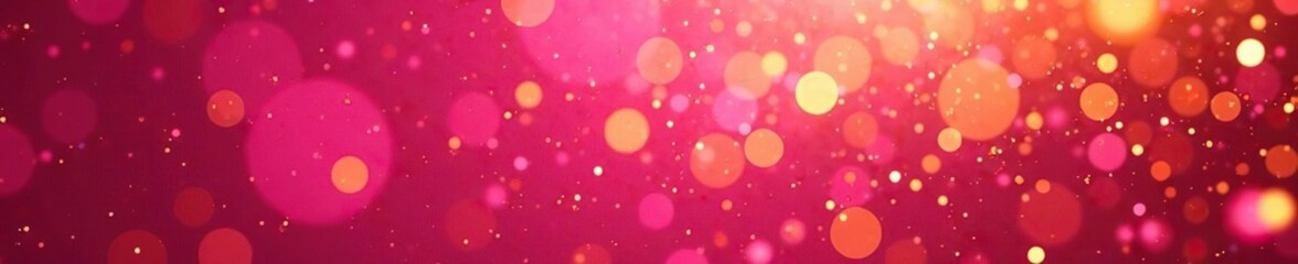 Gold glittering lights in a hot pink background evoke an elegant atmosphere, dazzling, luminous, glamorous