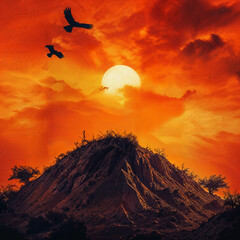 Sunset in the African Savanna