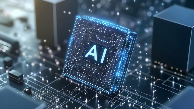 Futuristic Artificial Intelligence Core, Visualizing Advanced AI Technology and Neural Network Integration in Modern Computing Platforms