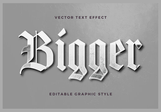 White And Gray Gothic Font Vintage Medieval Rough Text Effect