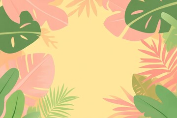 Tropical Summer Paradise: A Pastel Paradise of Lush Foliage