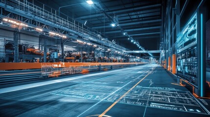 Futuristic Factory Smart Manufacturing System Technology