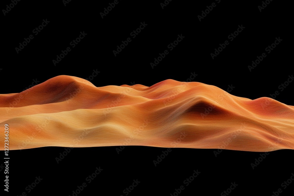 Poster abstract orange and brown landscape with smooth waves, creating a warm and inviting atmosphere perfe