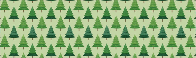 Obraz premium Watercolor Christmas tree pattern background vector illustration for wrapping, card, banner poster.