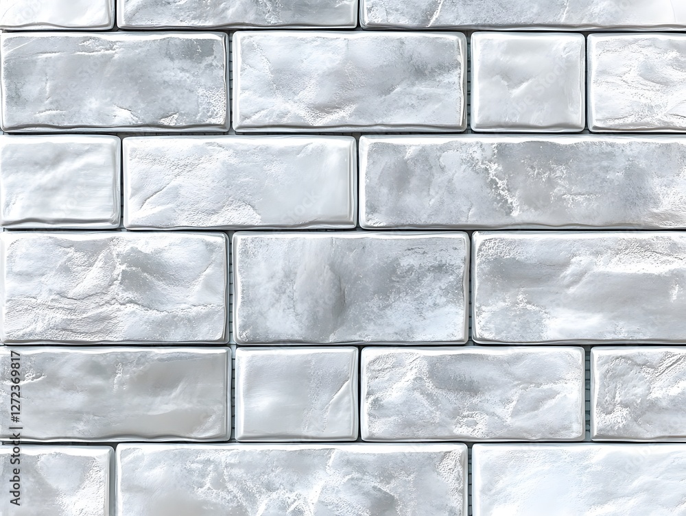Aufkleber light gray textured rectangular tiles in brick pattern