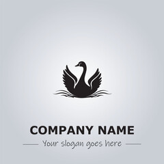 Obraz premium Swan company logo design vector illustration 