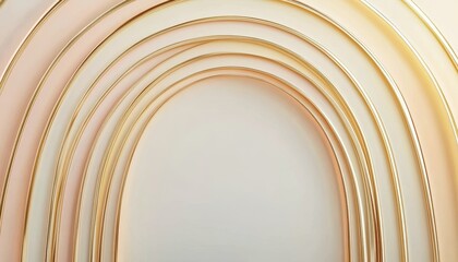 Fototapeta premium Abstract Golden Arcs on Beige Background