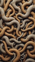 Obraz premium Intricate Pattern of Snake Skin Texture in Shades of Brown and Tan