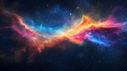 Fototapeta premium Cosmic energy waves in deep space, abstract colorful swirls, transparent background (space, nebula, ethereal, vibrant). Galactic Energy Waves. Illustration