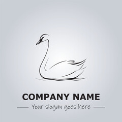 Swan company logo design vector illustration
