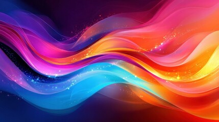 Abstract colorful wavy lines flow, digital art, vibrant, background for websites, graphics, screensavers