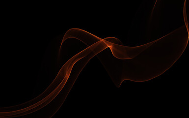 Dark abstract background with a glowing abstract waves