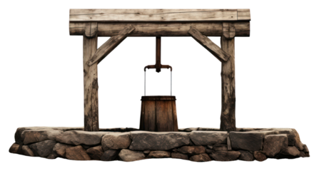 PNG Rustic well architecture outdoors nature.