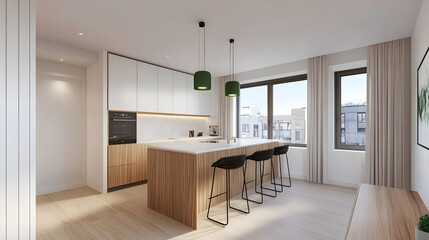 Modern Kitchen Interior Design Rendering