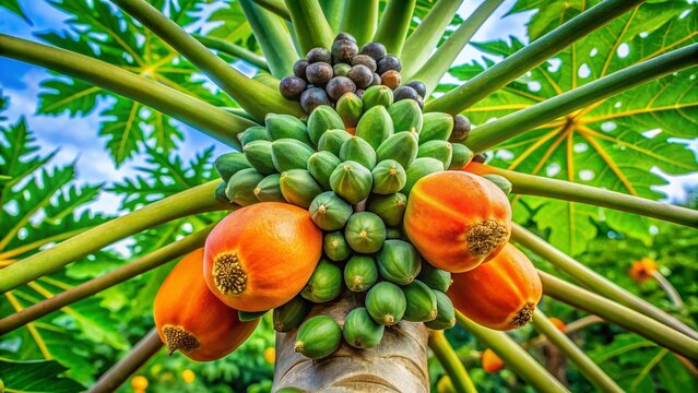 Macro Photo: Papaya Stem with Papaya Ringspot Virus