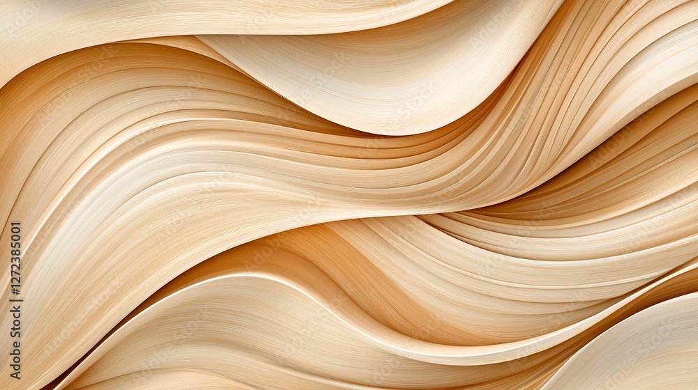 Poster abstract beige wavy lines pattern texture background design with smooth gradients