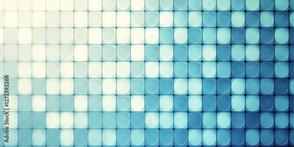 Aufkleber abstract gradient tile pattern with shades of teal and white creates a calming and modern background