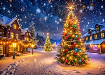 Magical Festive Holiday Lights Long Exposure Photography - Winter Wonderland Scene